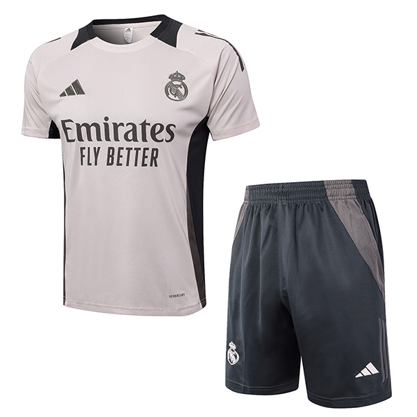 Real madrid  training jersey men's gray uniform soccer sportswear football tops sports shirt 2024-2025